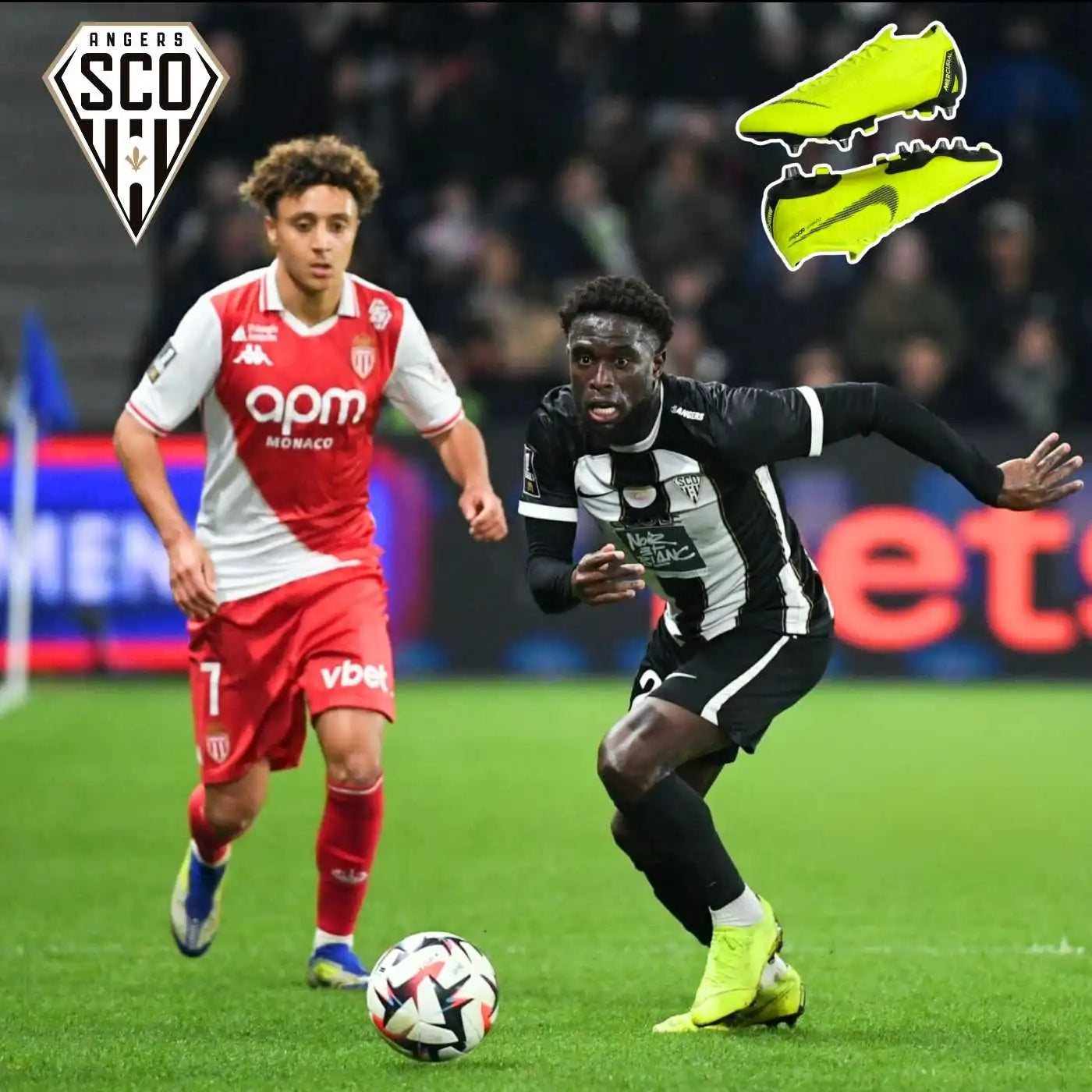 carlens arcus joueur du sco d'angers en action avec ses nike mercurial vapor 12 fournies par Piloboots